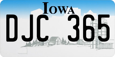 IA license plate DJC365