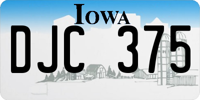 IA license plate DJC375