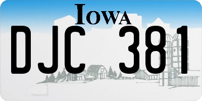 IA license plate DJC381
