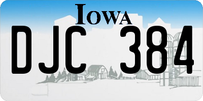 IA license plate DJC384