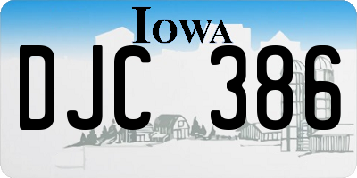 IA license plate DJC386