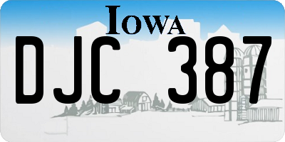 IA license plate DJC387