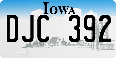 IA license plate DJC392