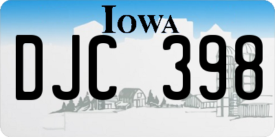 IA license plate DJC398