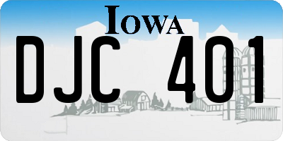 IA license plate DJC401
