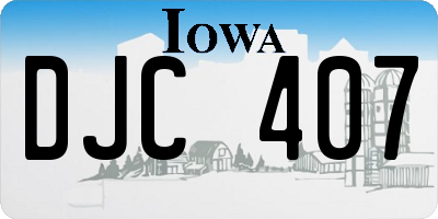IA license plate DJC407