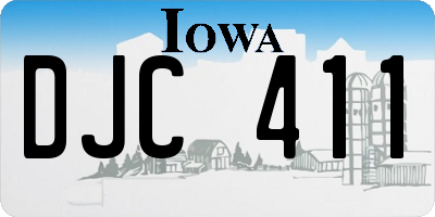 IA license plate DJC411
