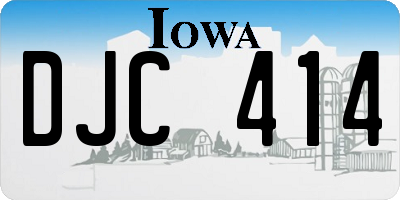 IA license plate DJC414