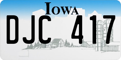 IA license plate DJC417