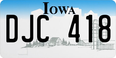 IA license plate DJC418