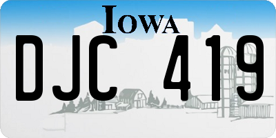 IA license plate DJC419