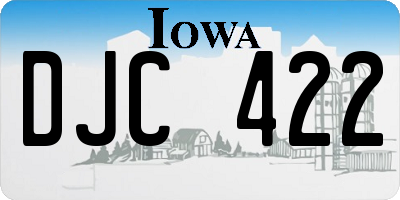 IA license plate DJC422