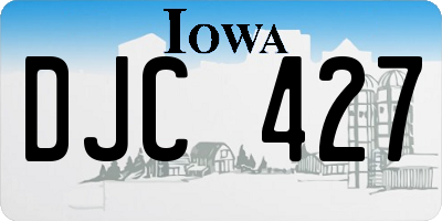IA license plate DJC427