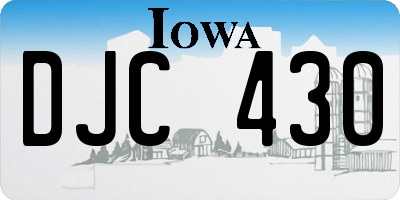 IA license plate DJC430