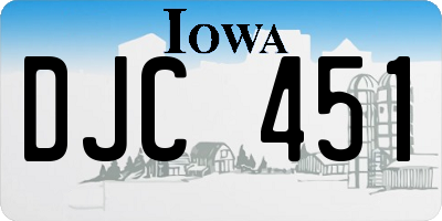 IA license plate DJC451
