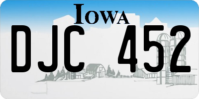 IA license plate DJC452