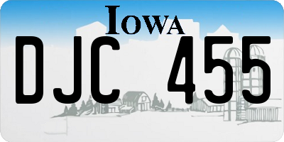 IA license plate DJC455
