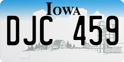 IA license plate DJC459