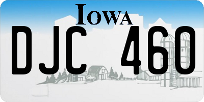 IA license plate DJC460