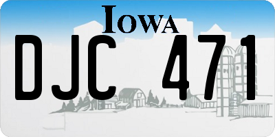 IA license plate DJC471