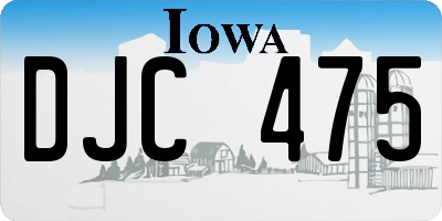IA license plate DJC475