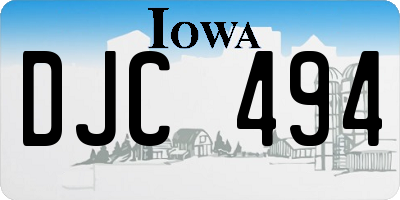 IA license plate DJC494