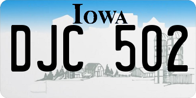 IA license plate DJC502