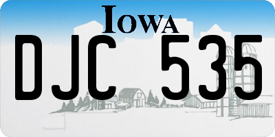 IA license plate DJC535