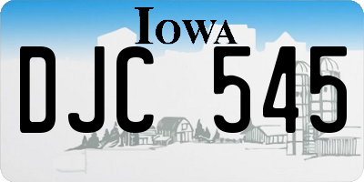 IA license plate DJC545