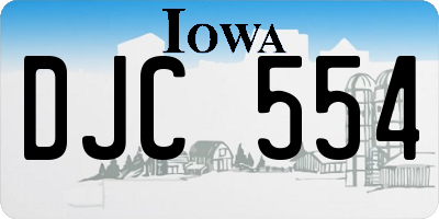 IA license plate DJC554