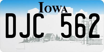 IA license plate DJC562