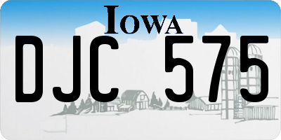 IA license plate DJC575