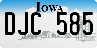 IA license plate DJC585