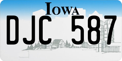 IA license plate DJC587