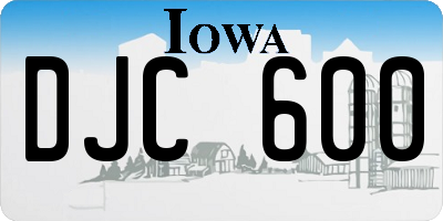 IA license plate DJC600