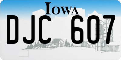 IA license plate DJC607