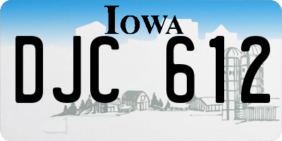 IA license plate DJC612
