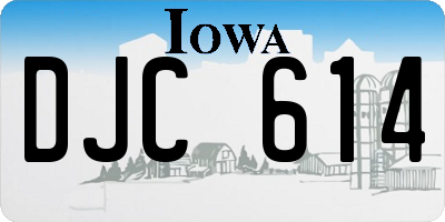IA license plate DJC614