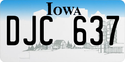 IA license plate DJC637