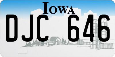 IA license plate DJC646