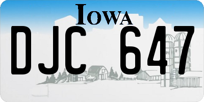 IA license plate DJC647