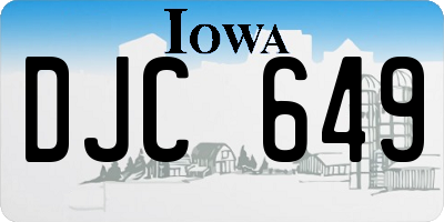IA license plate DJC649