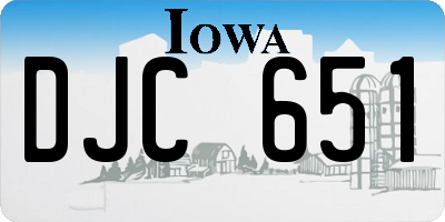 IA license plate DJC651