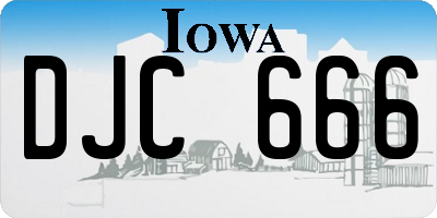 IA license plate DJC666
