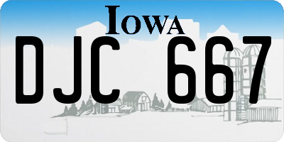 IA license plate DJC667