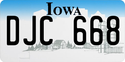 IA license plate DJC668