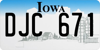 IA license plate DJC671