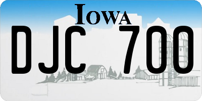 IA license plate DJC700