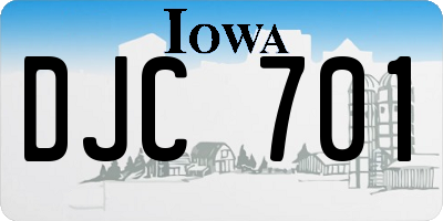IA license plate DJC701
