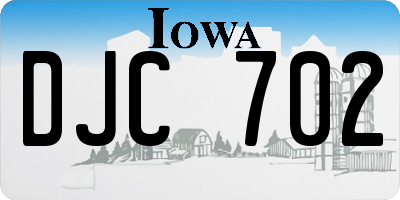 IA license plate DJC702